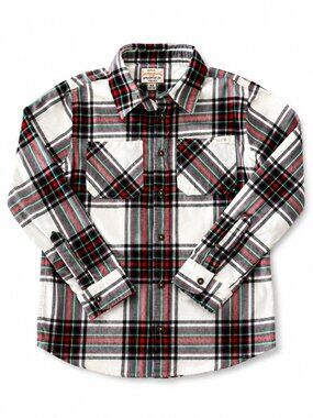 Boys Waterproof Vintage Plaid Button Up Shirt M (10)
